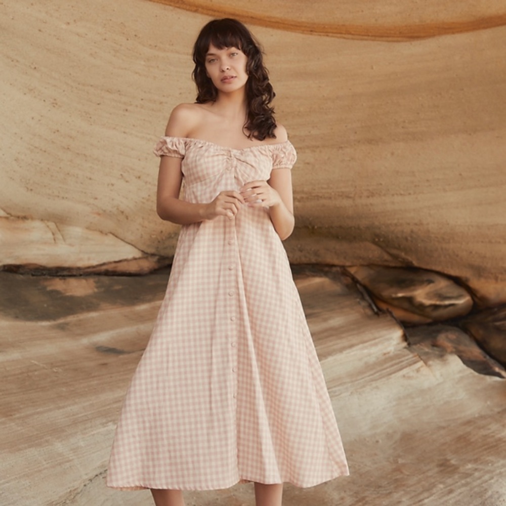 Opia Byron bay isobel midi in candy gingham